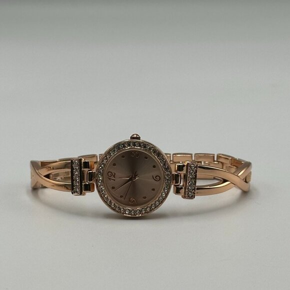 3/$30 Fashion Watch Women Rose Gold Tone Rhinestone Matching Bracelet Set - Picture 7 of 16